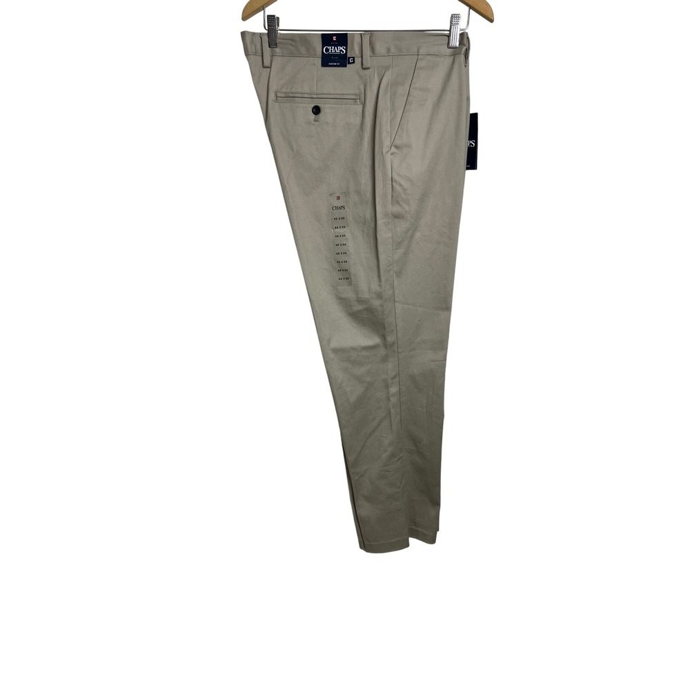 Chaps‎ Tailored Pant Men 40x30 Hudson Tan Custom Fit Chino Khaki New E09
